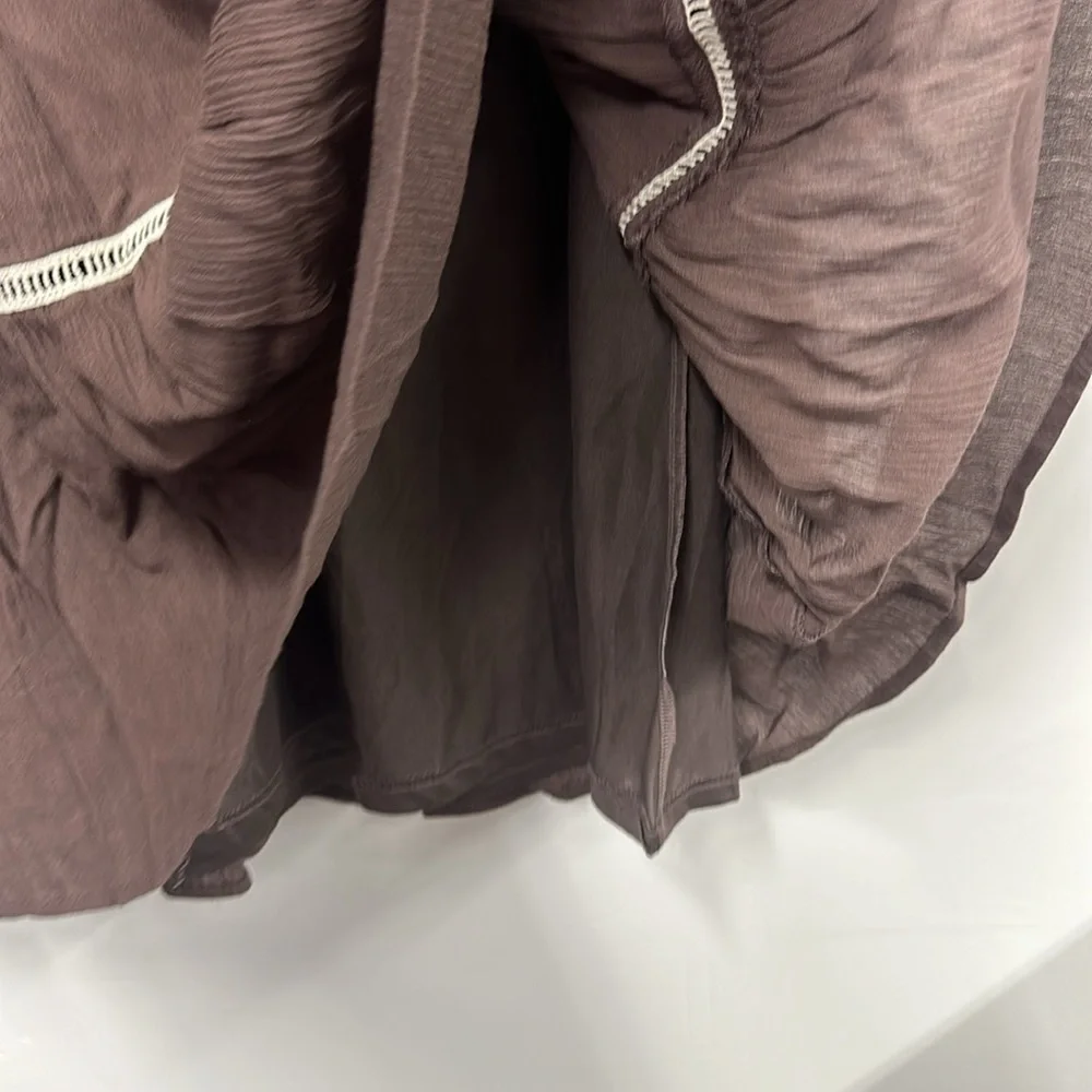 Entro brown cream crochet long sleeve dress S - Picture 6 of 9